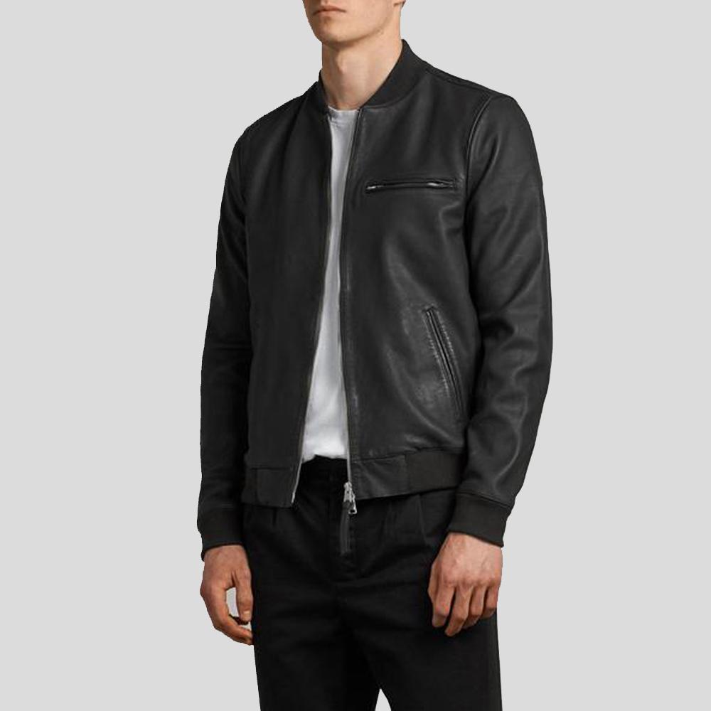Wilt Black Bomber Leather Jacket