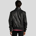 Mike Black Bomber Leather Jacket