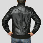Sang Black Bomber Leather Jacket