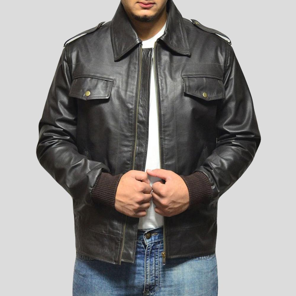 Willy Black Bomber Leather Jacket