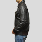 Willy Black Bomber Leather Jacket