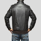 Willy Black Bomber Leather Jacket