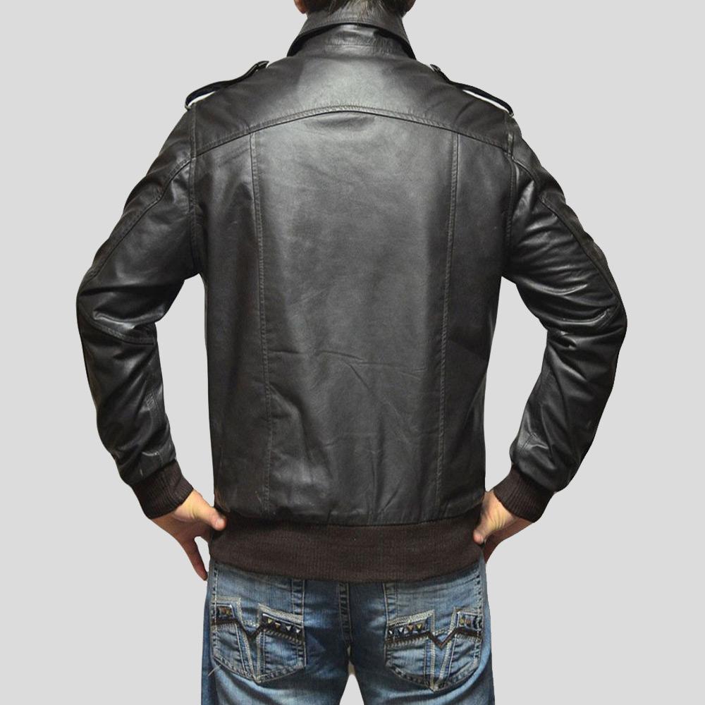 Willy Black Bomber Leather Jacket