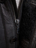 Boehmer Black Leather Shearling Jacket