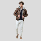 Bruce Brown Bomber Leather Jacket