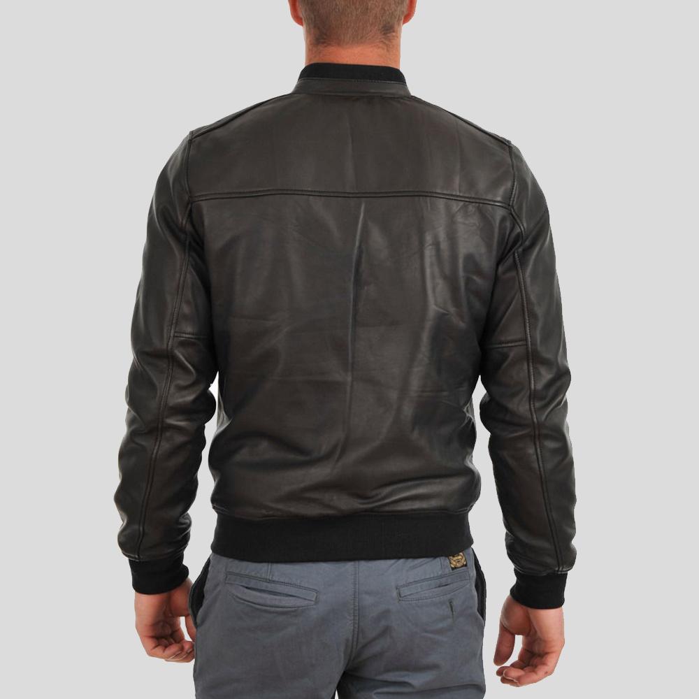 Tom Black Bomber Leather Jacket