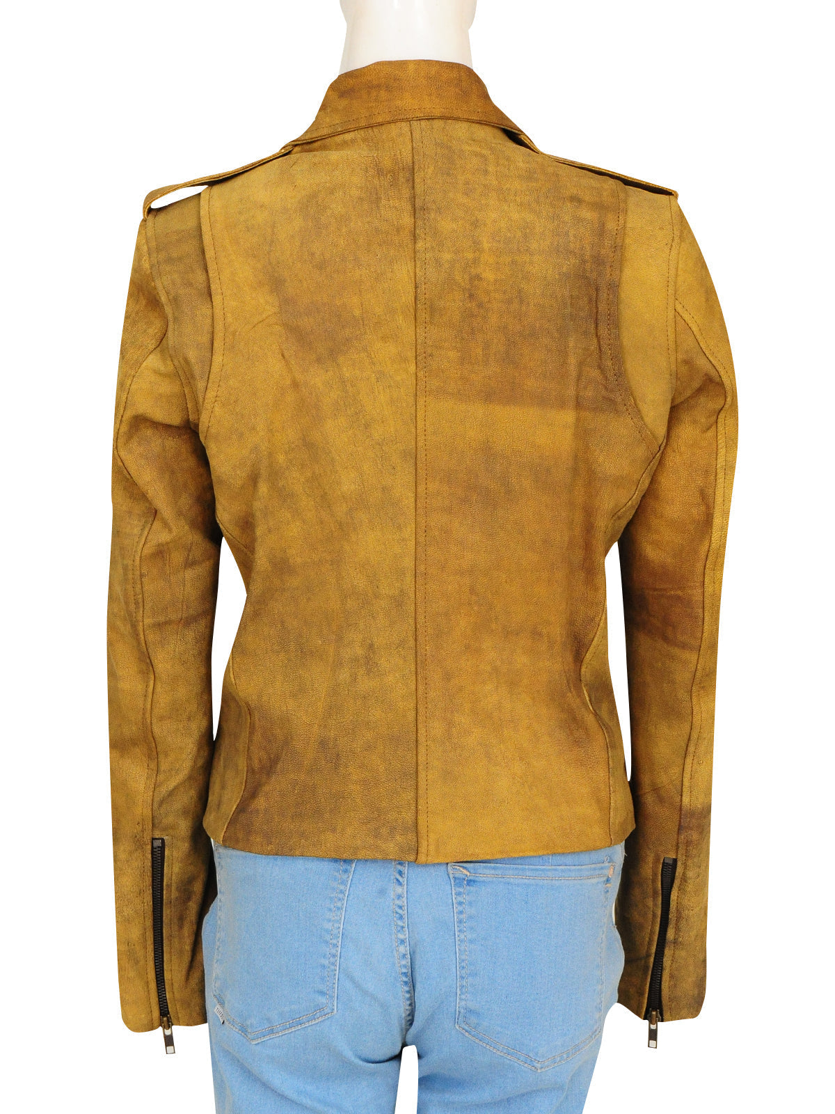 Women Distressed Brown Jacket