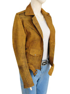 Women Distressed Brown Jacket