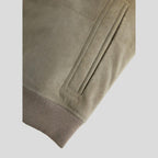 Oren Grey Suede Bomber Leather Jacket