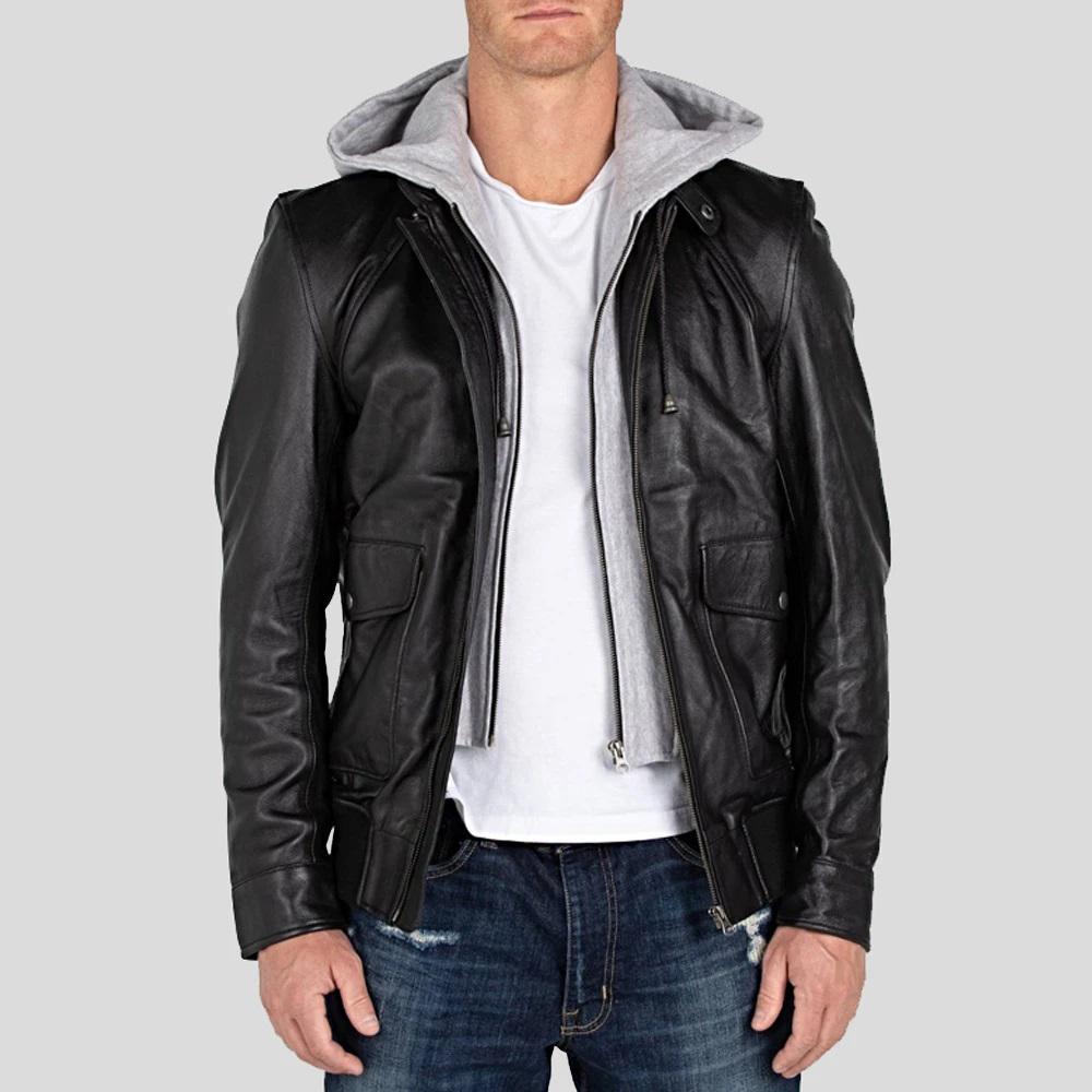 Men's Black Sheepskin Leather Jacket