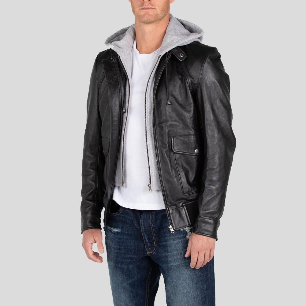 Men's Black Sheepskin Leather Jacket