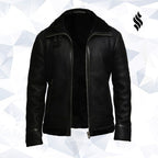 Men's Aviator Black B3 World War2 Real Shearling Sheepskin Flying Jacket