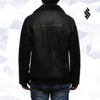 Men's Aviator Black B3 World War2 Real Shearling Sheepskin Flying Jacket
