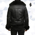 Men's Aviator Flying Jacket Real Shearling Sheepskin Toscana Flying Jacket Coat
