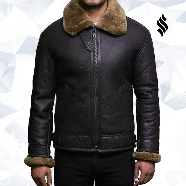 Men's Aviator RAF B3 shearling sheepskin Flying Bomber jacket
