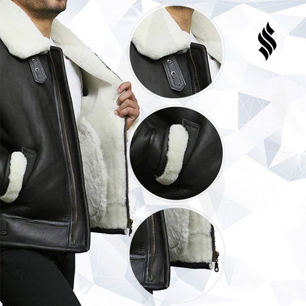 Men's Aviator RAF B3 shearling sheepskin Flying Bomber jacket