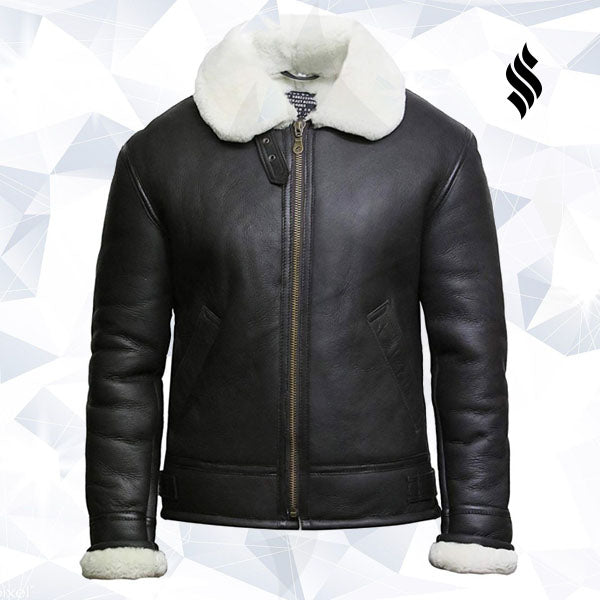 Men's Aviator RAF B3 shearling sheepskin Flying Bomber jacket