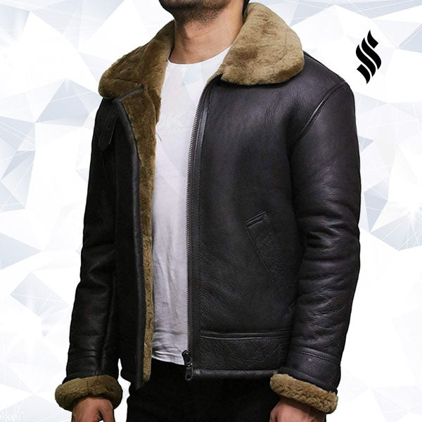 Men's Aviator RAF B3 shearling sheepskin Flying Bomber jacket