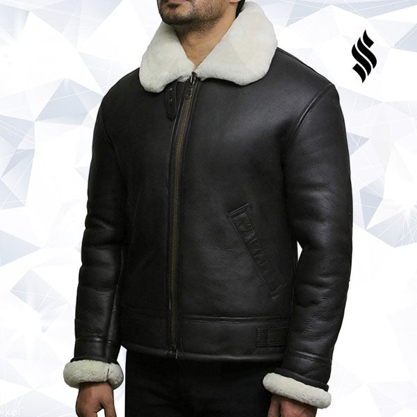 Men's Aviator RAF B3 shearling sheepskin Flying Bomber jacket