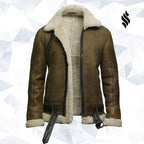 Men's Aviator Real Shearling Sheepskin Leather Bomber Flying Jacket