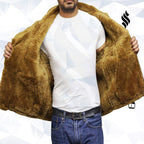 Men's Aviator Real Shearling Sheepskin Leather Bomber Flying Jacket
