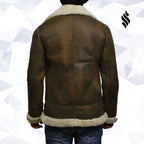 Men's Aviator Real Shearling Sheepskin Leather Bomber Flying Jacket
