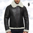 Men's Aviator Real Shearling Sheepskin Leather Flying Jacket