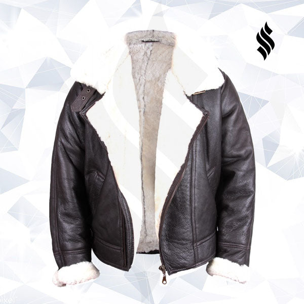 Men's B3 Aviator Shearling Sheepskin Leather Flying Jacket