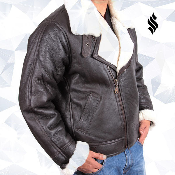Men's B3 Aviator Shearling Sheepskin Leather Flying Jacket