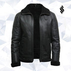 Men's Black Sheepskin Flying Jacket