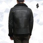 Men's Black Sheepskin Flying Jacket