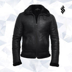 Men's Black Sheepskin Flying Jacket