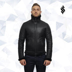Men's Black Sheepskin Flying Jacket