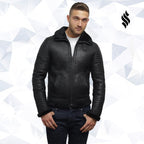 Men's Black Sheepskin Flying Jacket