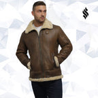Men's Brown Sheepskin Flying Jacket