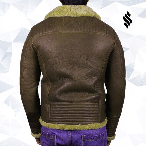 Men's Brown Sheepskin Flying Jacket