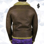 Men's Brown Sheepskin Flying Jacket