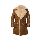 Men Brown Shearling Leather Coat