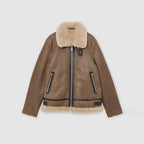 Men's Shearling Leather Jacket In Light Brown