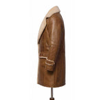 Men Brown Shearling Leather Coat