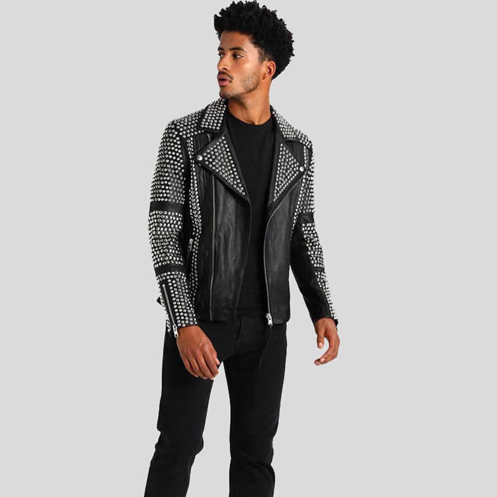 Jaxon Black Studded Leather Jacket